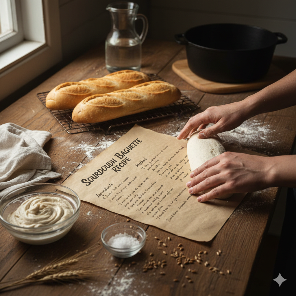 sourdough baguette recipe