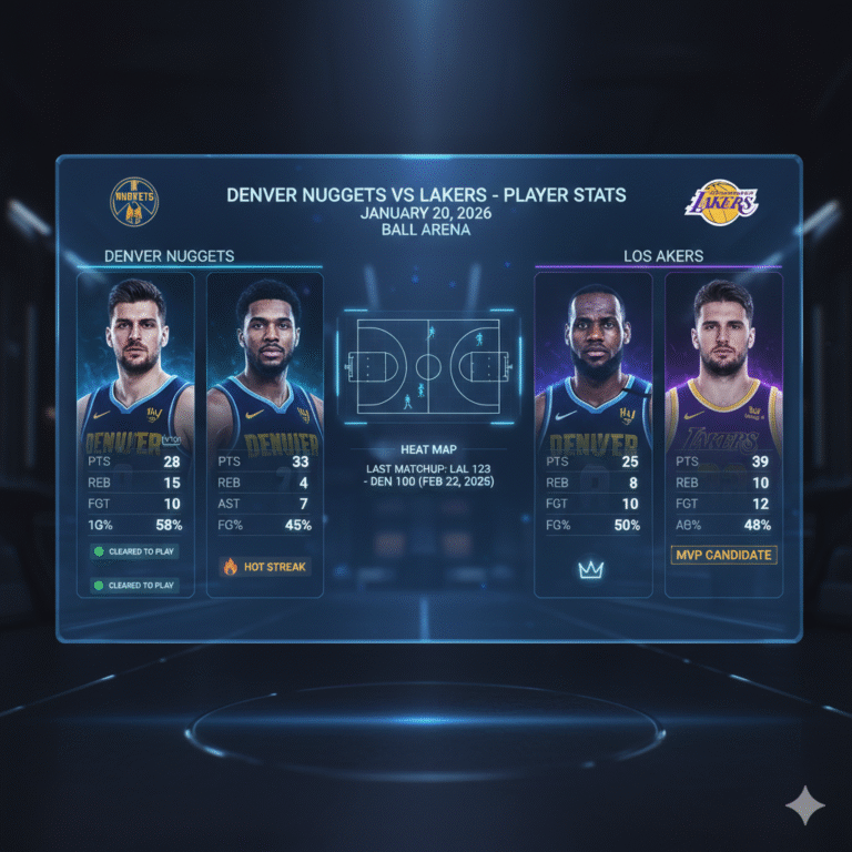 denver nuggets vs lakers player stats